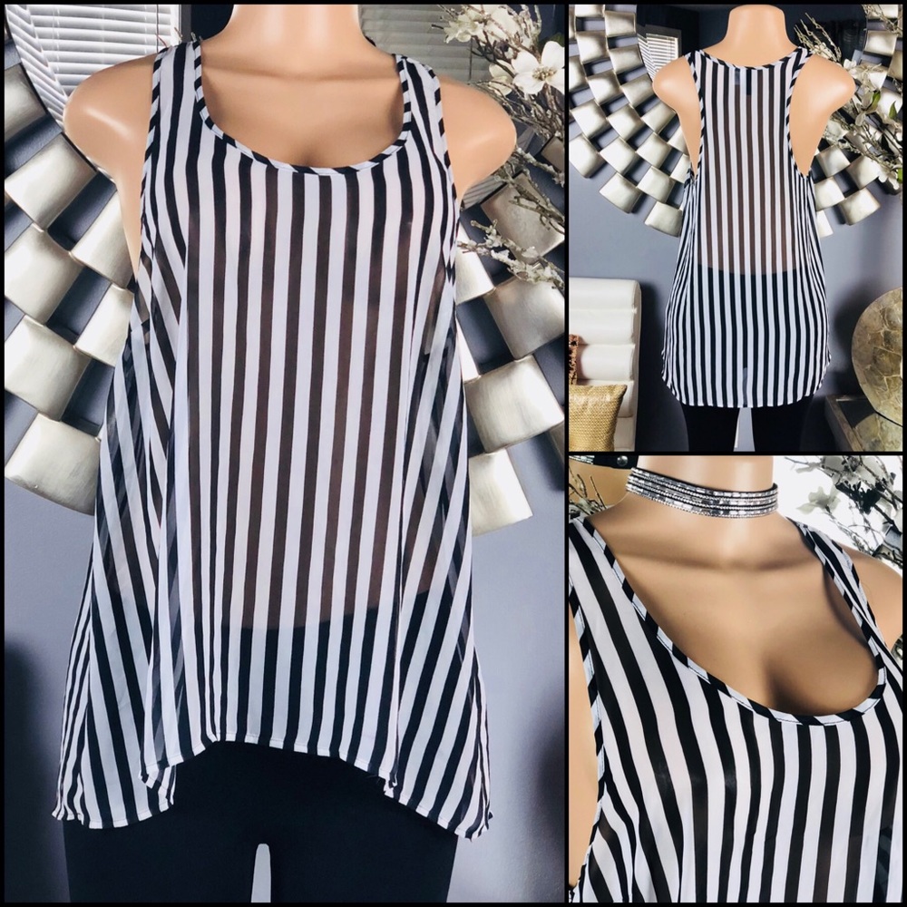 Sheer High Low Referee Racerback Tank - Picture 6 of 6